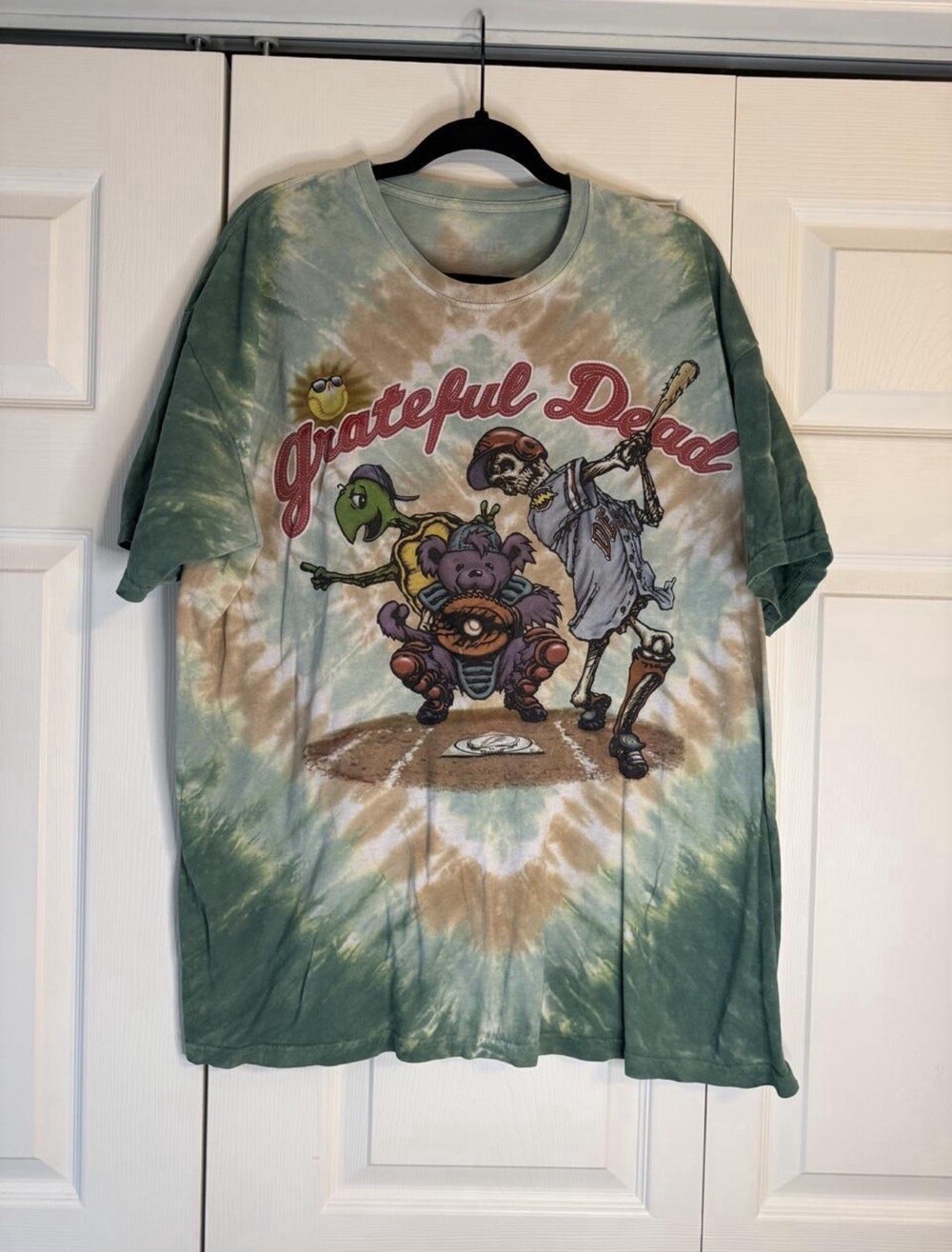 Grateful Dead Liquid Blue XL Steal Your Base Tie Dye Baseball T Shirt